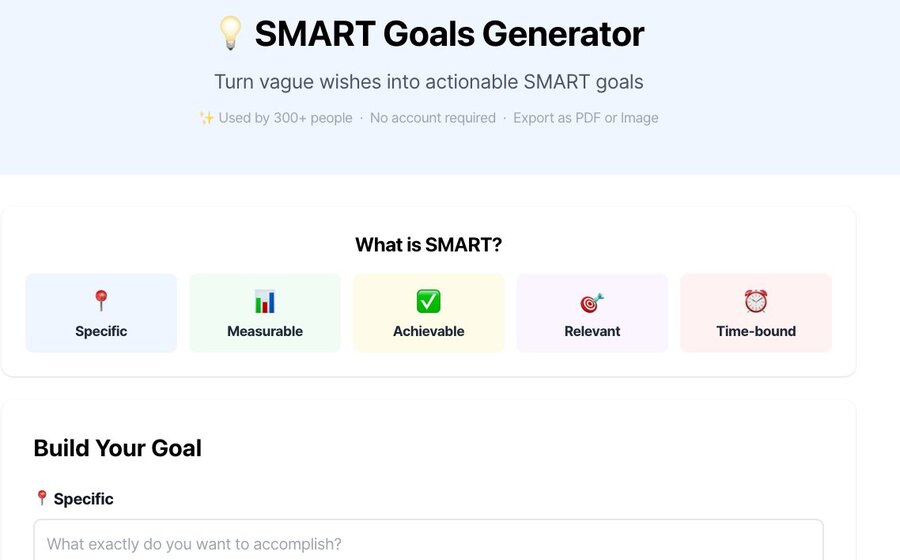 SMART Goals Generator — actionable goal builder